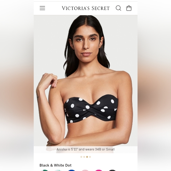 VS Swim Mix & Match Full Set Bikini Black & White Dot NWOT - Picture 2 of 7